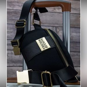 BADGLEY MISCHKA Sage Scuba & Vegan Leather Belt Bag